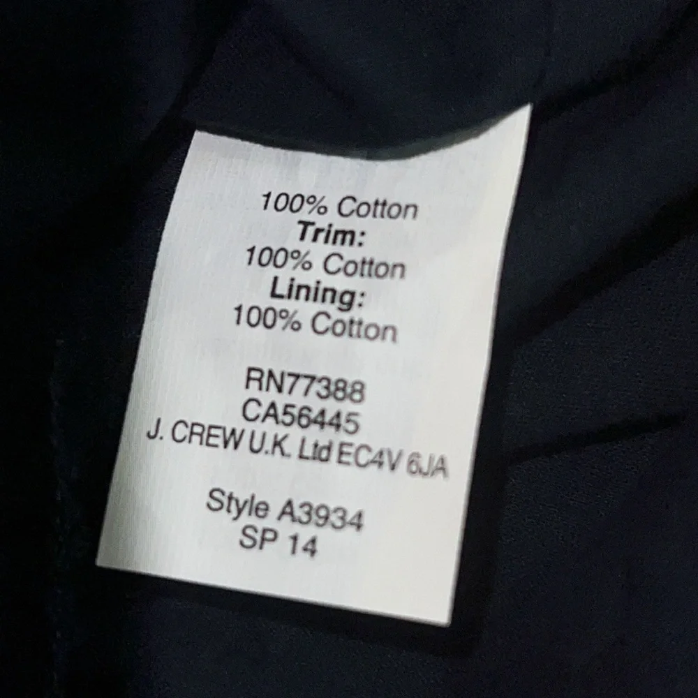 J. Crew Cotton Eyelet Dress w/Collar and Hidden Button Placket Size 4P Navy - Picture 14 of 14